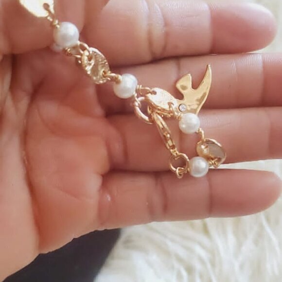 💃 Natural Pearl Rosary Charm Bracelet. 🌴 - Picture 3 of 7